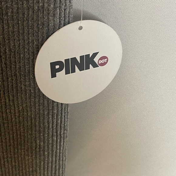 Pink Dot Ribbed Sleeveless Romper Gray V-Neck One Piece Lounge Bodysuit Size M - Picture 2 of 6